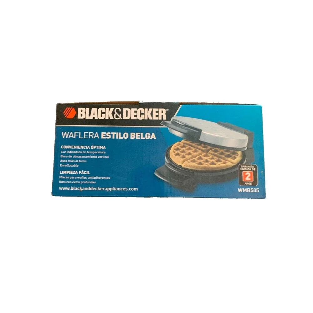 Black &Decker Belgian Waffle Maker Stainless Steel Nonstick Extra Deep Grids